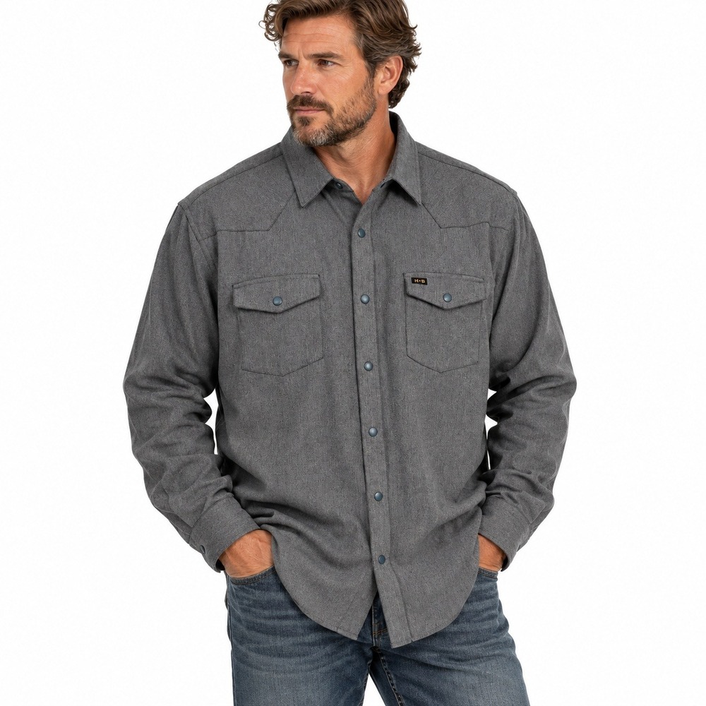 Howler Brothers Western Pearl Snap Shirt XXL Gray Gorpcore Outdoor Cowboy Retro